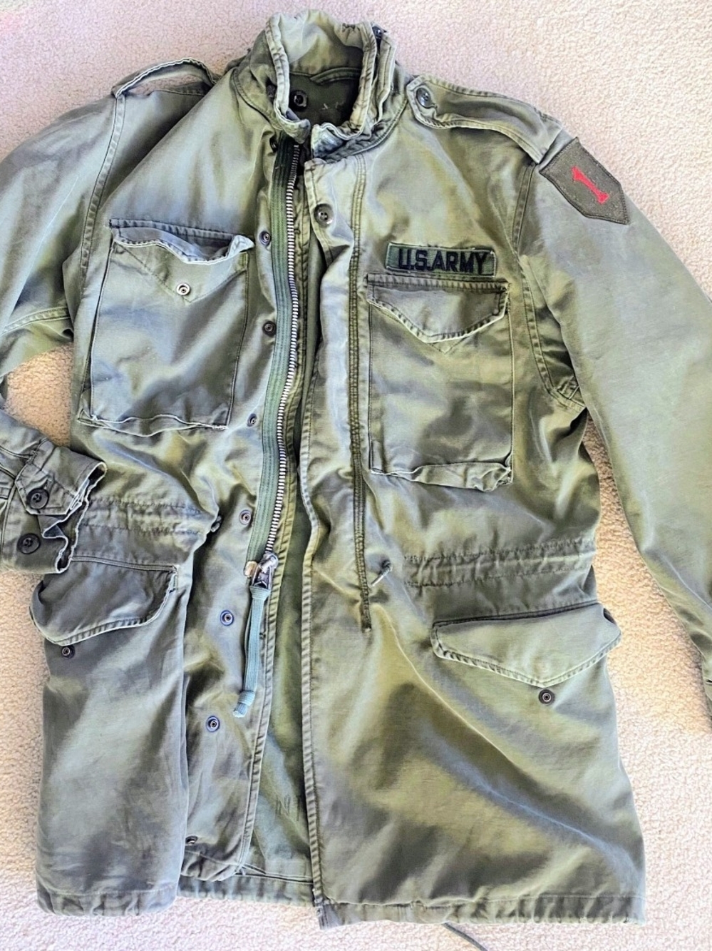 Vintage Khaki U.S. Army Military Field Jacket
